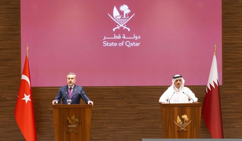 Sheikh Mohammed bin Abdulrahman bin Jassim Al-Thani with Hakan Fidan